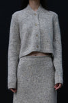 SWAYING 24 Autumn and Winter Shawl Collar Short Cardigan SW-SW24AW1T55-QH Light Gray